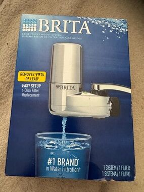 Brita Chrome and White Faucet-Mount Water Filter